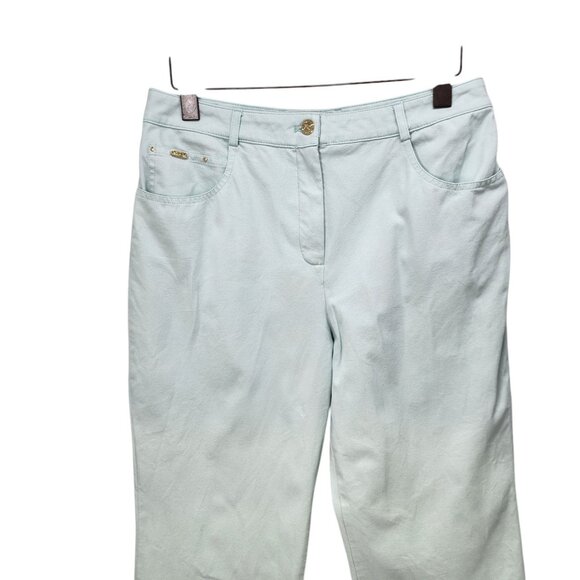 St. John Sport Womens Light‎ Green Denim Jean Trousers Size 12 - Picture 6 of 13